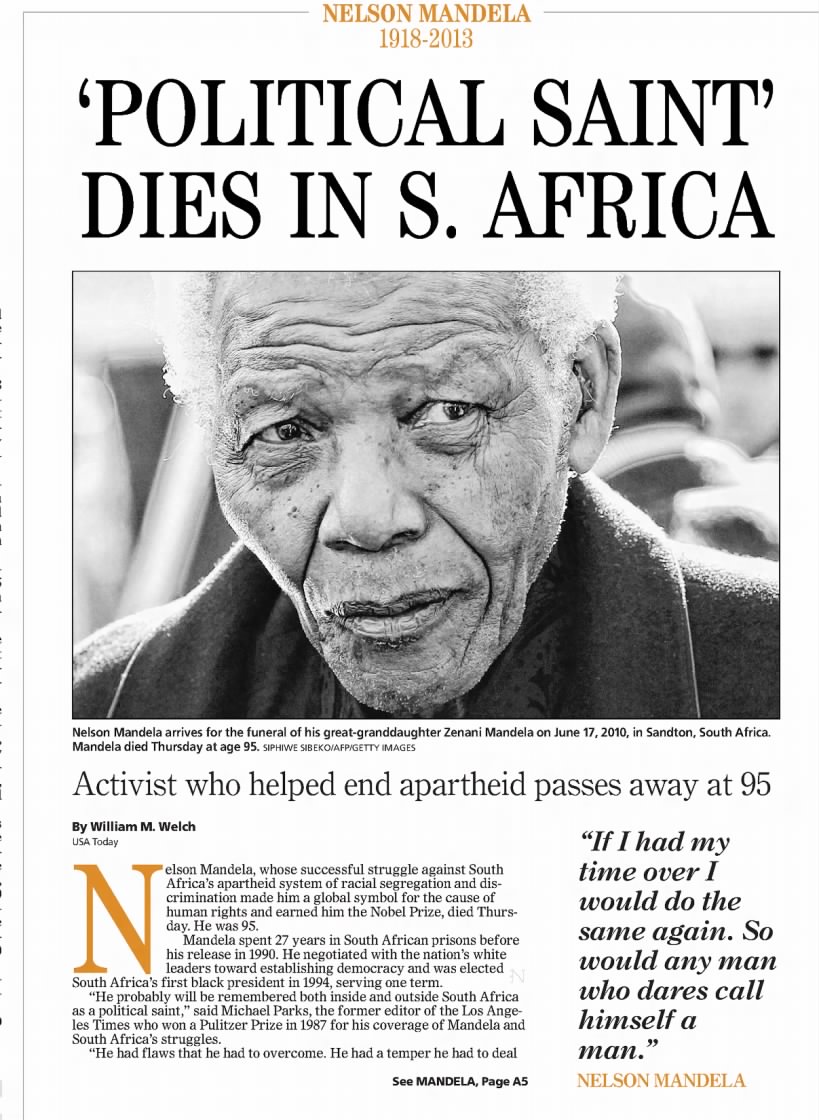 Nelson Mandela's death, 2013