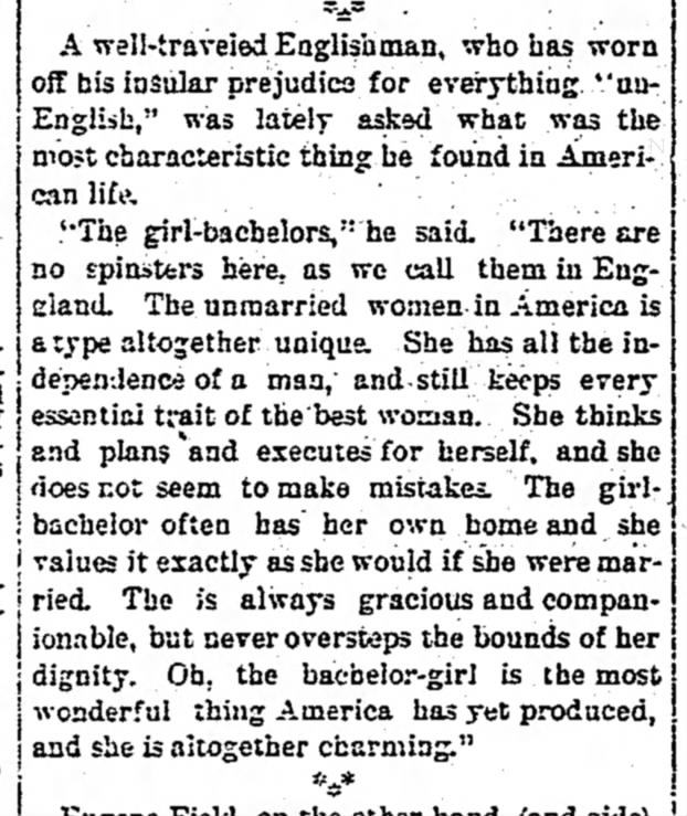 "Bachelor girl" as an American phenomenon, 1890