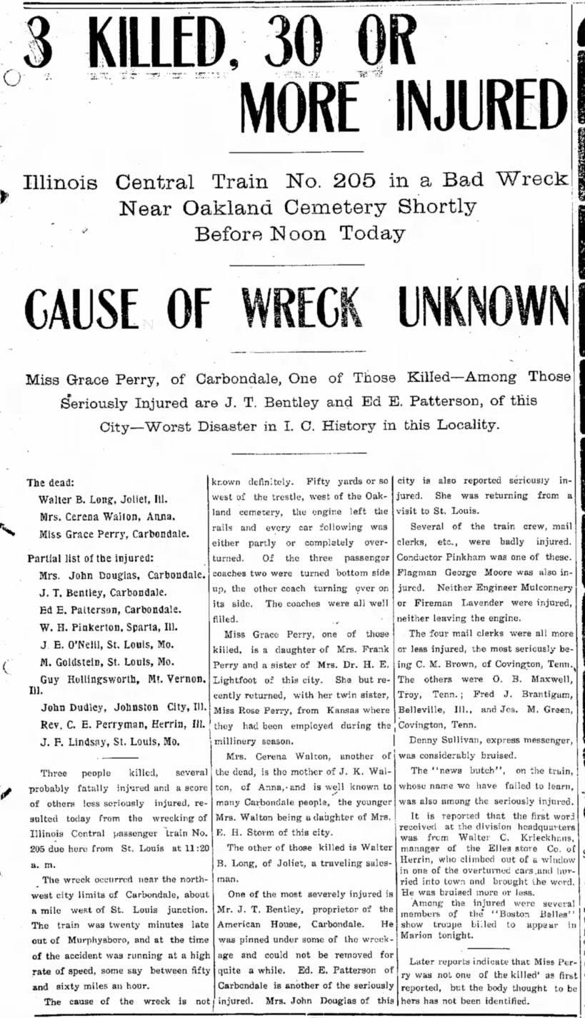 1909 train wreck outside Carbondale