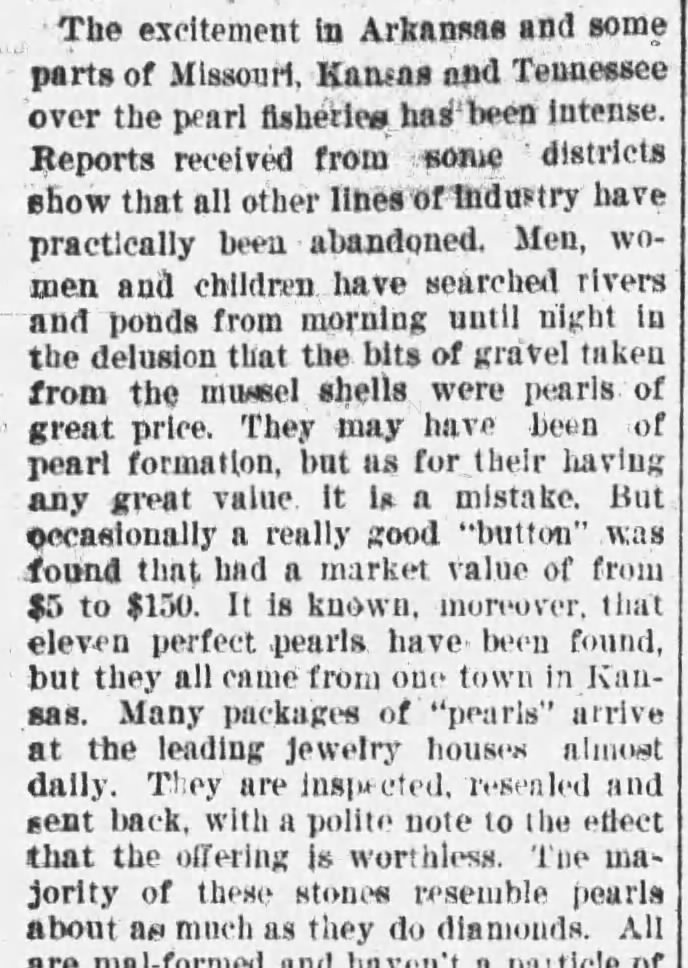 Men, women, and children search for Arkansas pearls