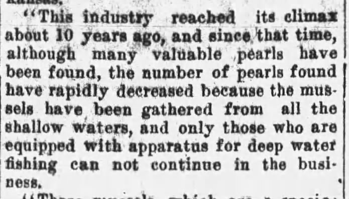 Number of pearls found in Arkansas is decreasing 1914