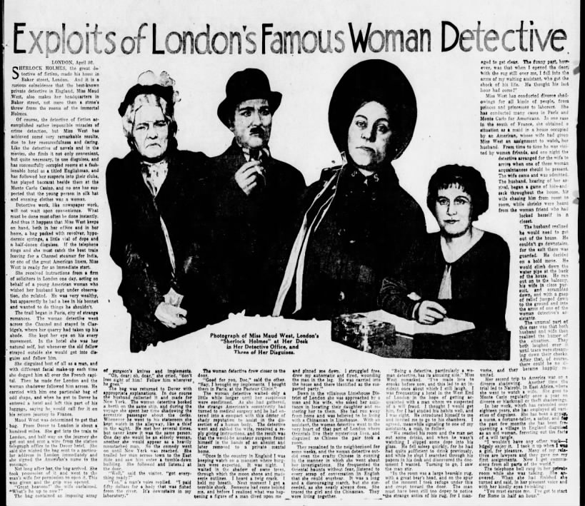 "Exploits of London's Famous Woman Detective" 1926 (Maud West)