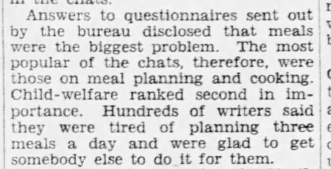 Aunt Sammy's meal-planning and cooking chats were most popular