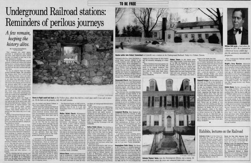 Retrospective on Underground Railroad stations in Pennsylvania, 1994