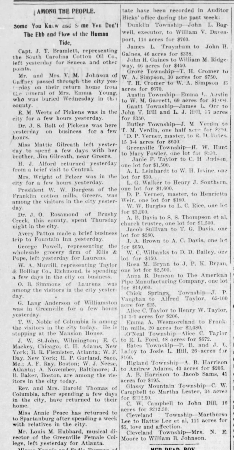 "Among the People" Social News 1901