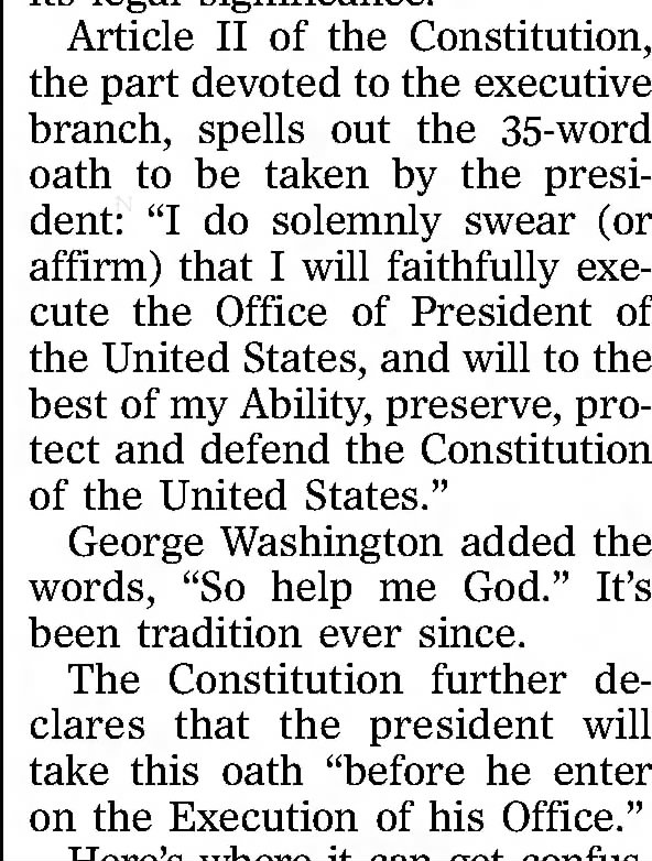 The presidential Oath of Office