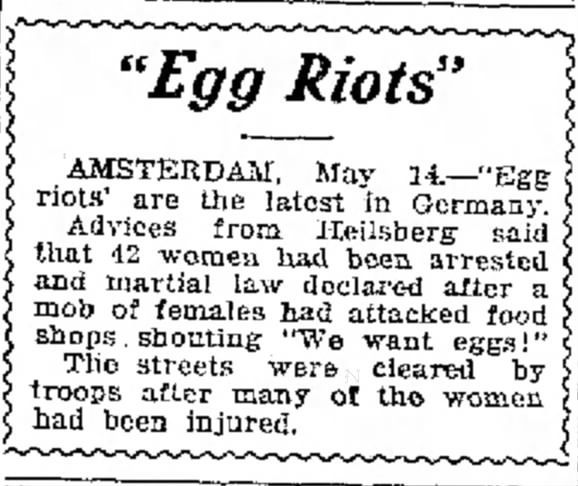 Mobs of women want eggs.