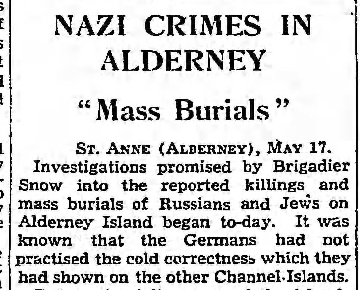 Suspected mass grave of Russian and Jewish laborers on Alderney, in Channel Islands