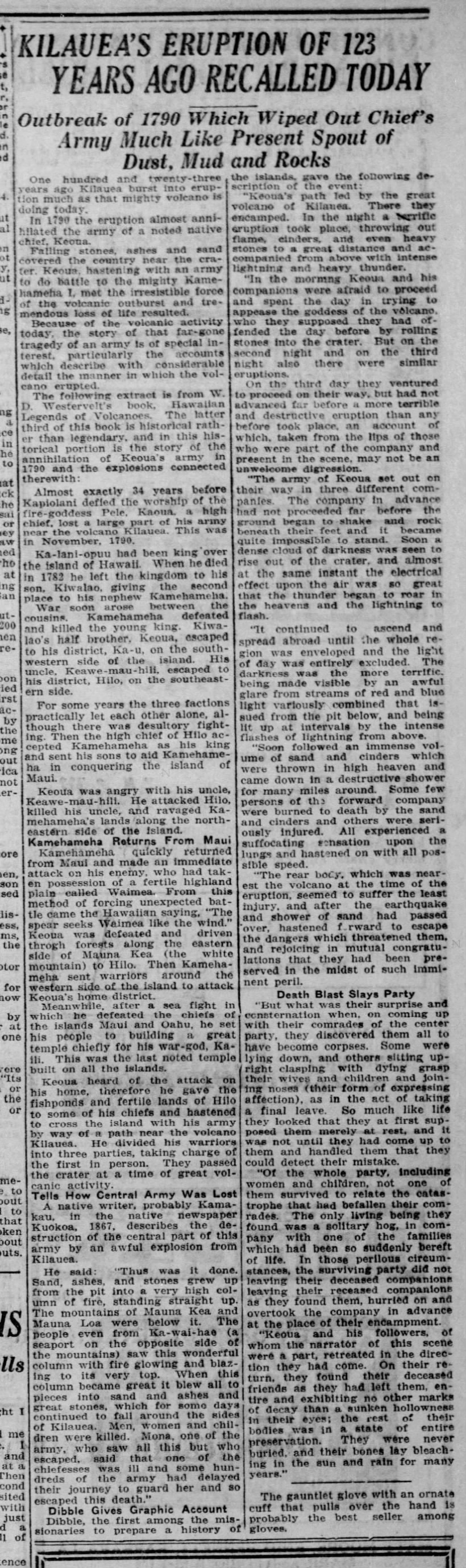 1924 account of 1790 Kilauea eruption
