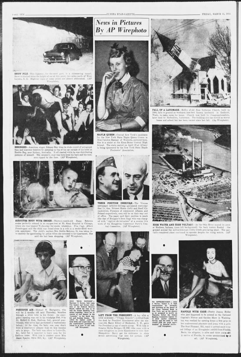Example of typical AP Wirephoto newspaper page