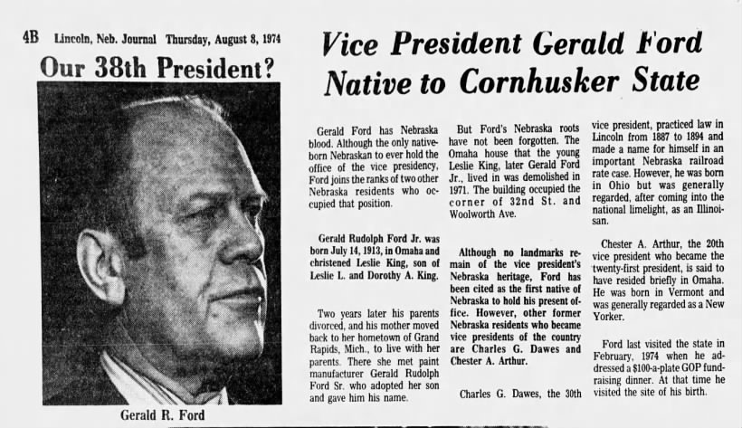 Gerald Ford Nebraska Native
