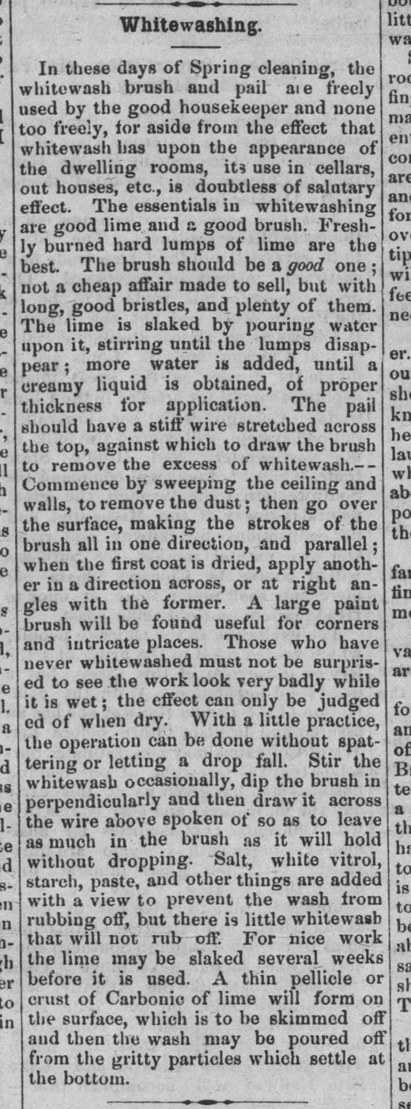 How to make and use whitewash, 1869