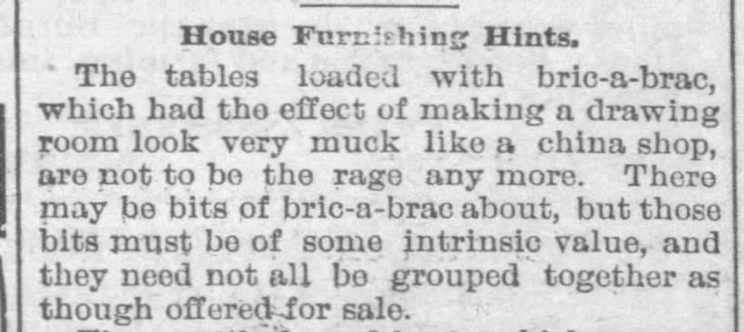 House Furnishing Hints, 1895