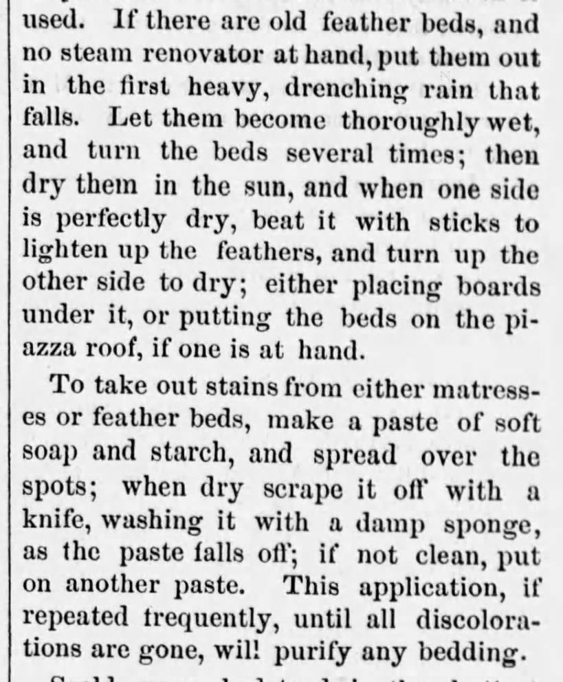Cleaning and airing out bedding (1871)