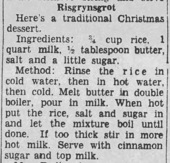 Recipe: Risgrynsgrot (1959)