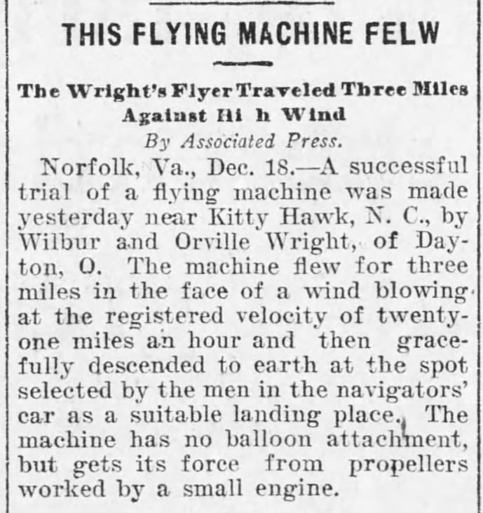 This flying machine flew.