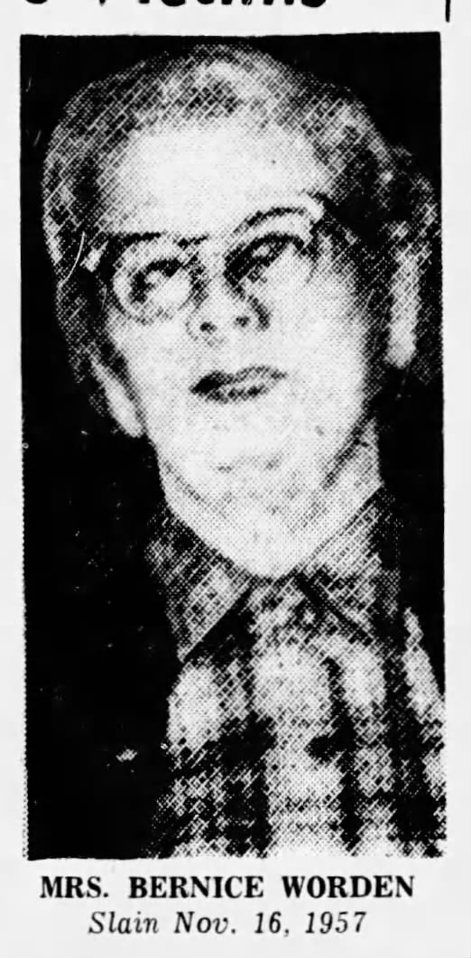 Photo of Bernice Worden, Ed Gein's second victim, killed 1957