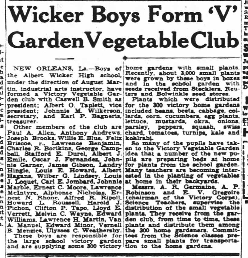 High school victory garden, 1944