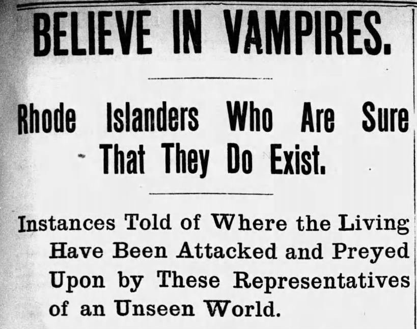 Rhode Island Residents sure Vampires Exist