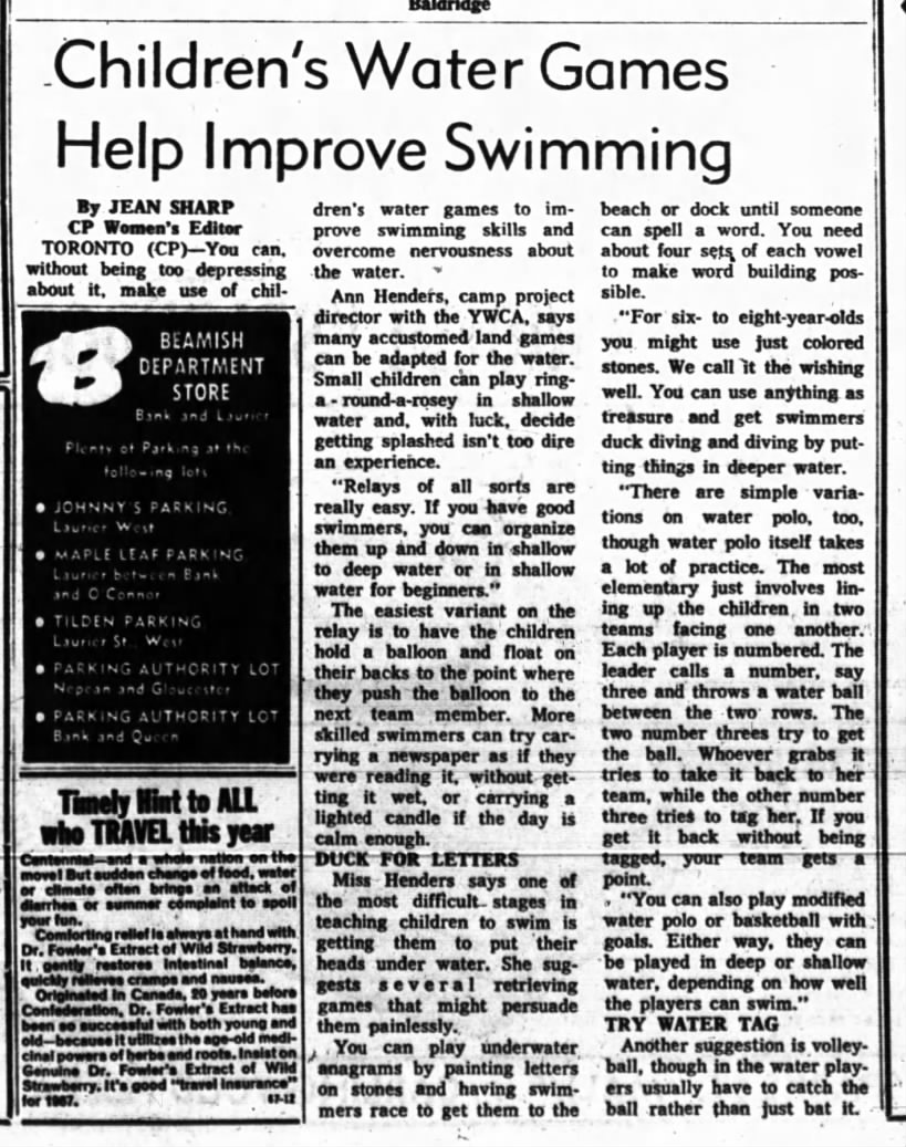 Water game ideas (1967)