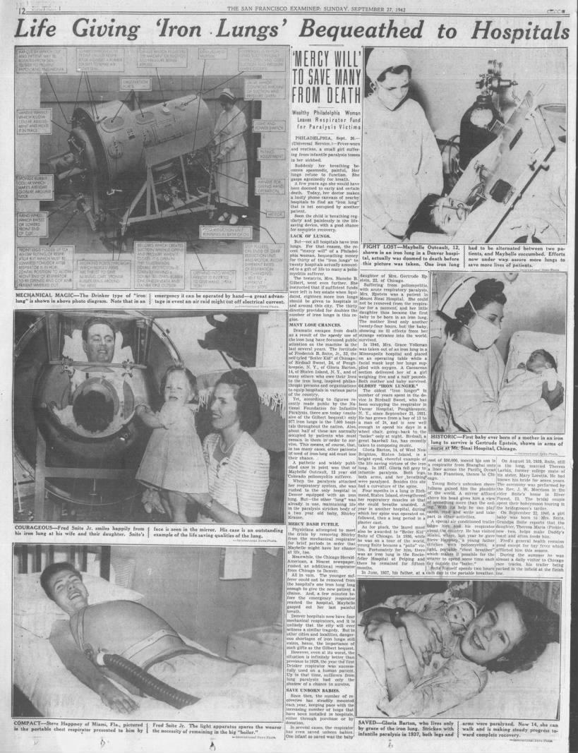 Iron Lung saves the life of polio victims
