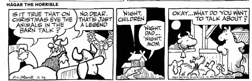 Christmas comics: Hagar the Horrible, 1985