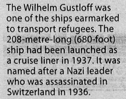 The Wilhelm Gustloff launched as a cruise liner in 1937