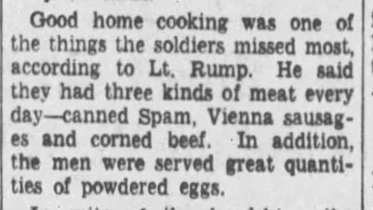 Soldiers eat plenty of SPAM during WWII