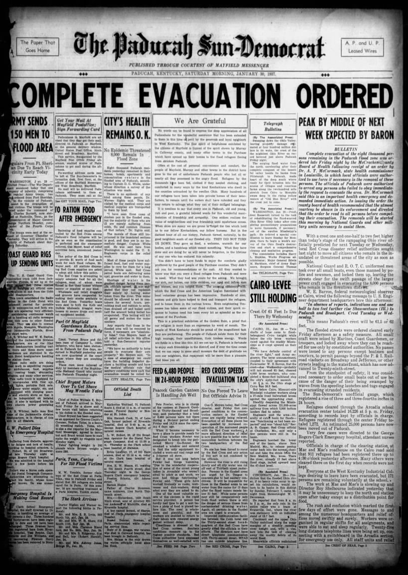 Paducah Flood of 1937 - Complete Evacuation Ordered