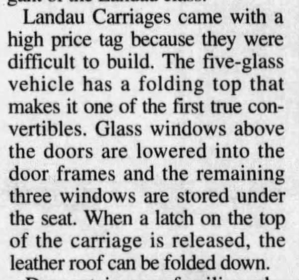 Landau Carriages came with high price tag