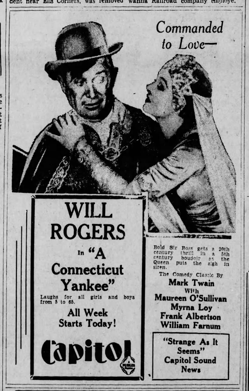 Will Rogers "A Connecticut Yankee" 1931