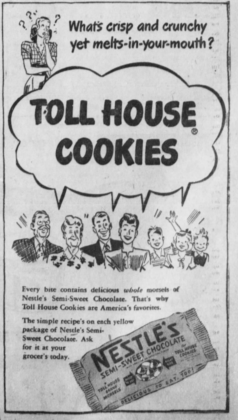 1948 ad for Nestle's semi-sweet morsels