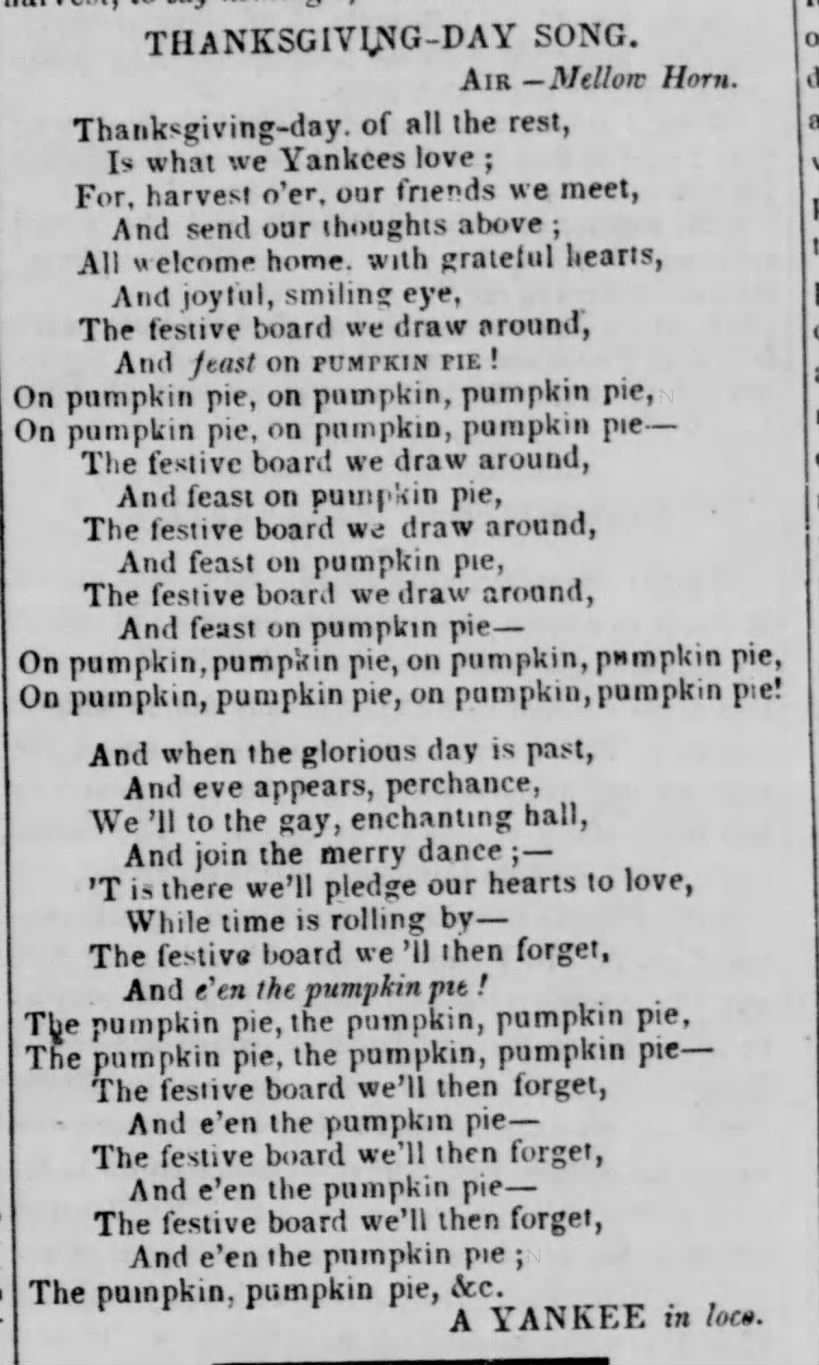 1840 pumpkin pie song