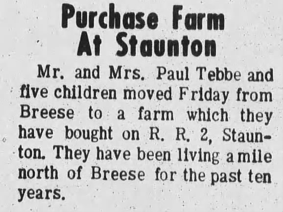 Tebbe Family Purchases Farm at Staunton
