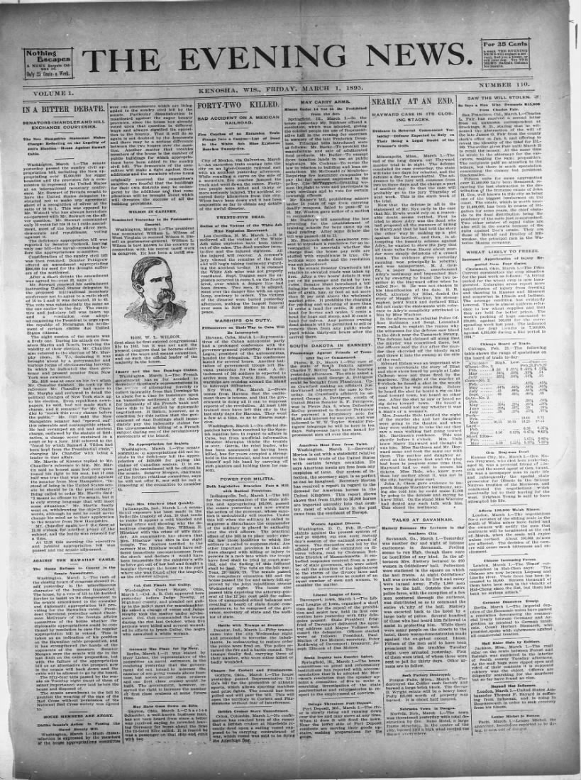 Kenosha News - 1895
