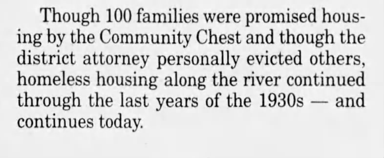 Residents of Hooversville evicted but homeless housing along the river continued