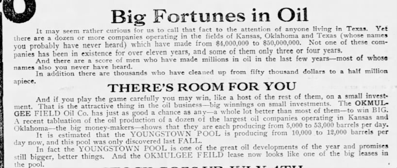 Make a Fortune in Oil - Fort Worth 1918