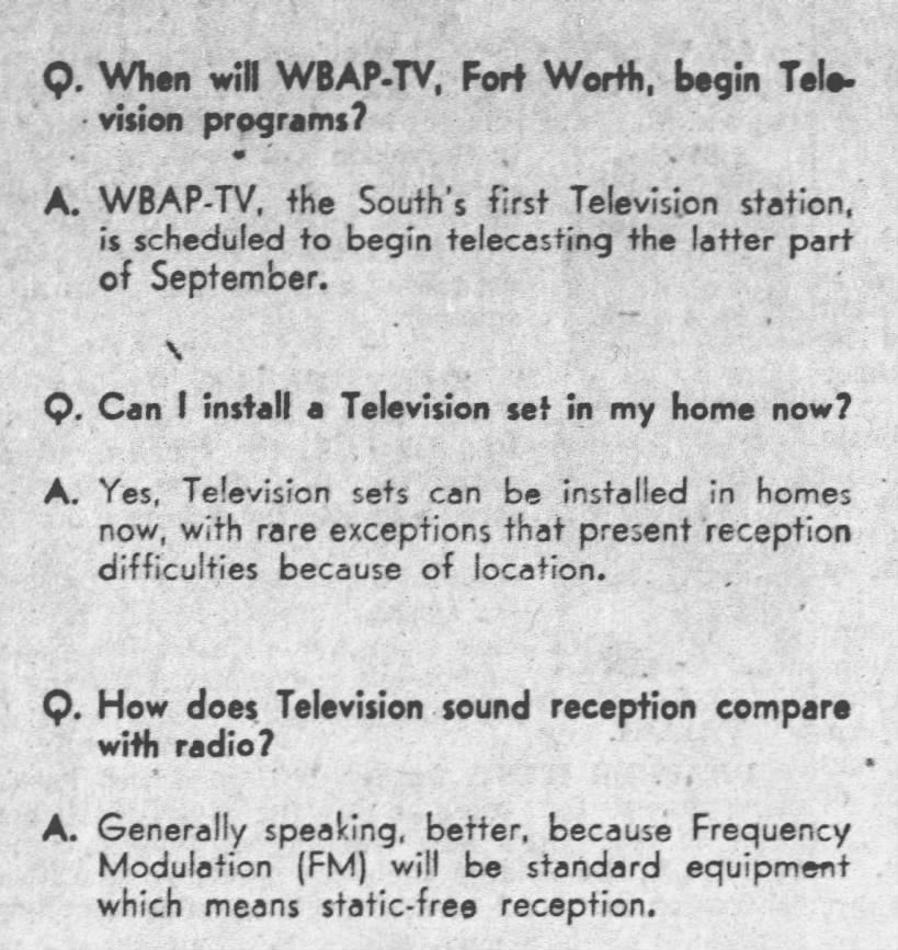 First television station arrives in Fort Worth - 1948