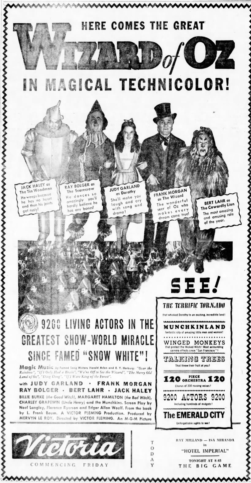 "Wizard of Oz" theater ad