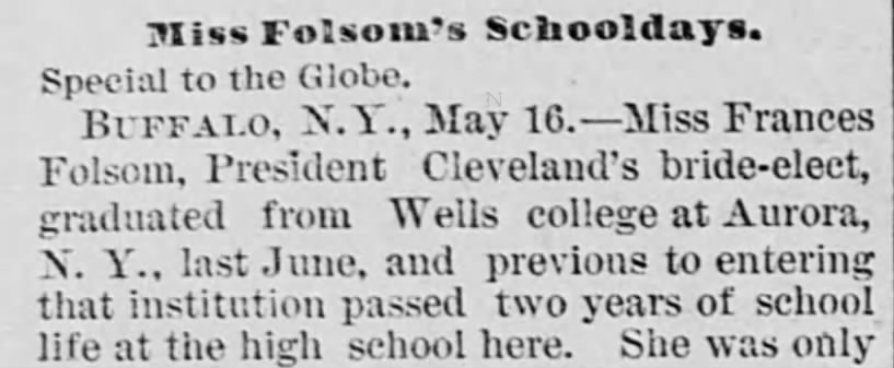 Frances Folsom graduated from Wells College