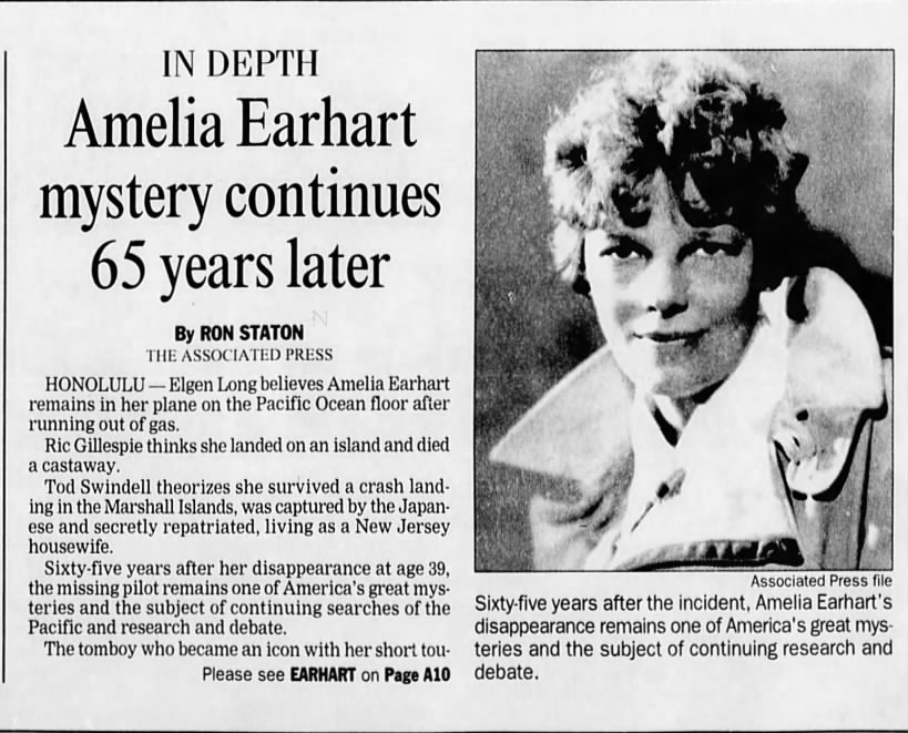 Amelia Earhart mystery continues
