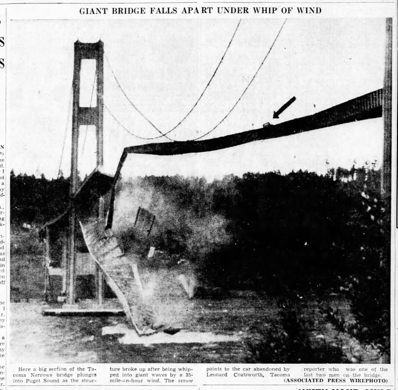 Tacoma Narrows Bridge collapses