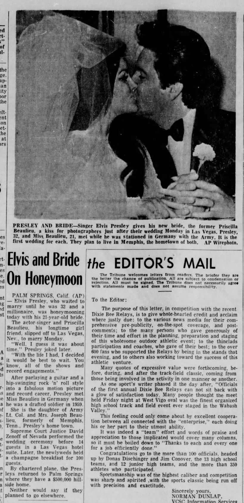 Elvis and Priscilla marry in Las Vegas, 1967