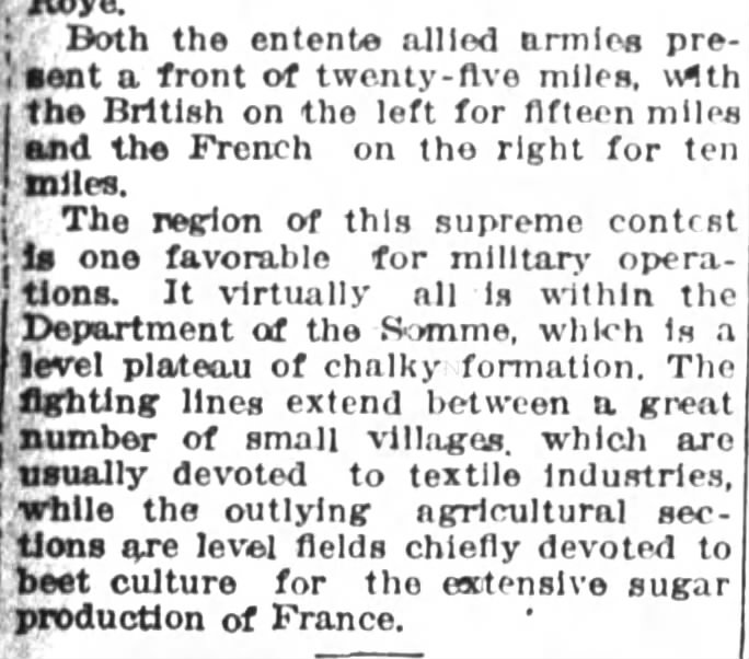Description of the Somme front