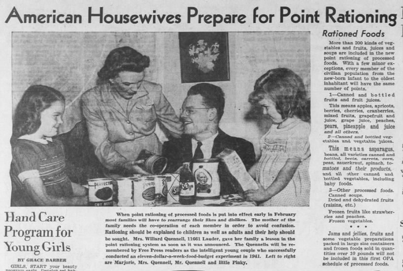"American Housewives Prepare for Point Rationing"