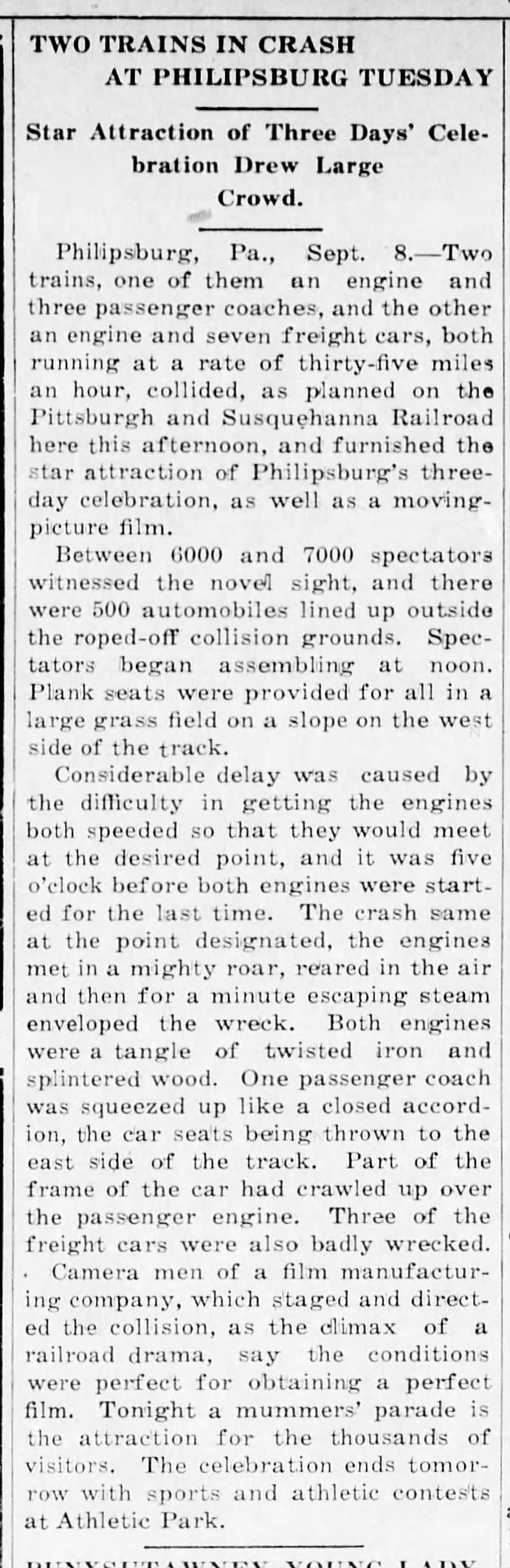 train crash, description 1914