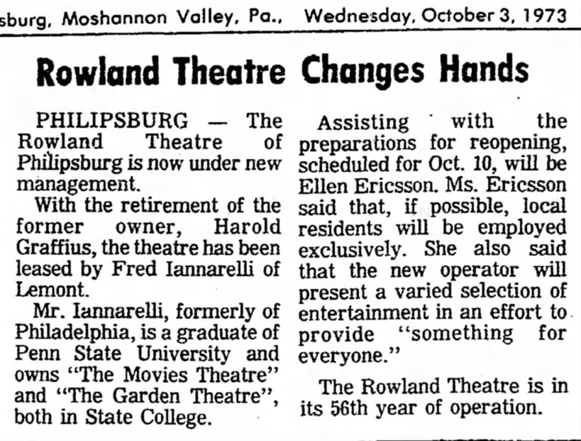 Rowland changes hands 1973