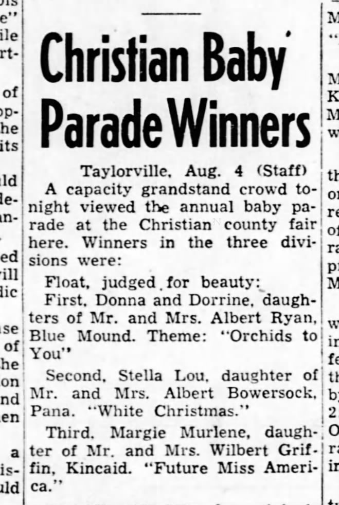 Decatur Herald 05 Aug 1948 page 8 Stella Bowersock winner