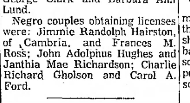 Richard Gholson marries Carol A. Ford 1 Sep 1959