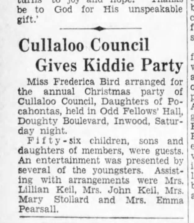 Lillian Keil
Brooklyn Daily Eagle 24 Dec 1934